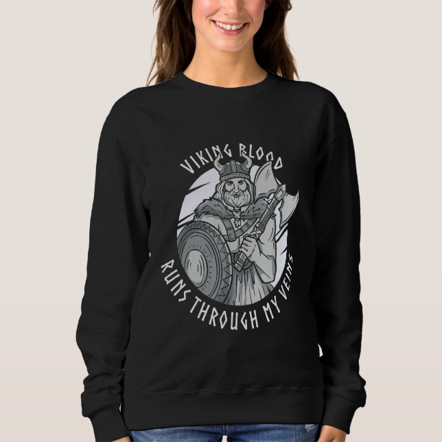 Sweatshirt Le sang viking coule dans mes veines 1 (Devant)