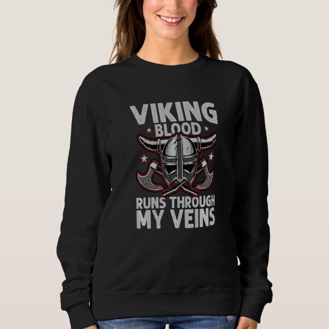 Sweatshirt Le Sang Viking Traverse Mes Veines Shieldmaiden Vi (Devant)