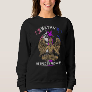 Sweatshirt Le Satan Genderfluide Respecte Pronouns Pentagram