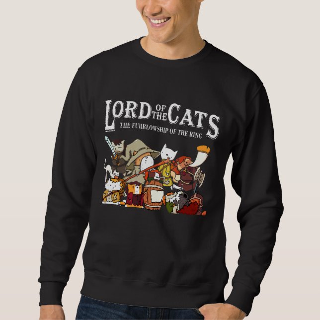 Sweatshirt Le Seigneur Des Chats La Foule De L'Anneau Drôle (Devant)