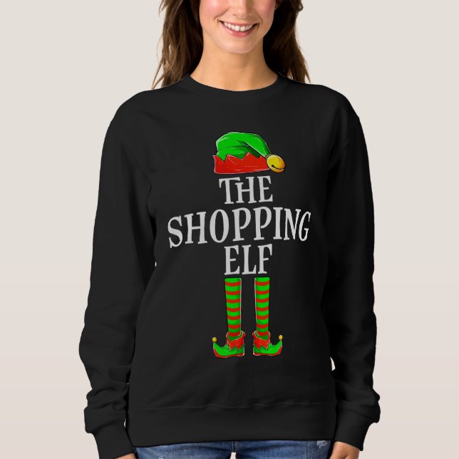 Sweatshirt Le Shopping Elf Femme Vêtements de Noël Matc (Devant)