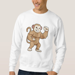 Sweatshirt Le singe comme culturiste au Bodybuilding