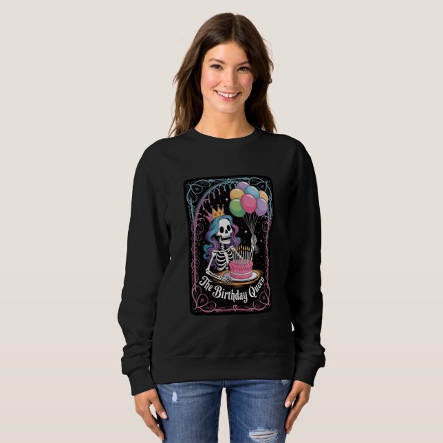 Sweatshirt Le Skeleton Queen Anniversaire Gothique Design (Devant entier)
