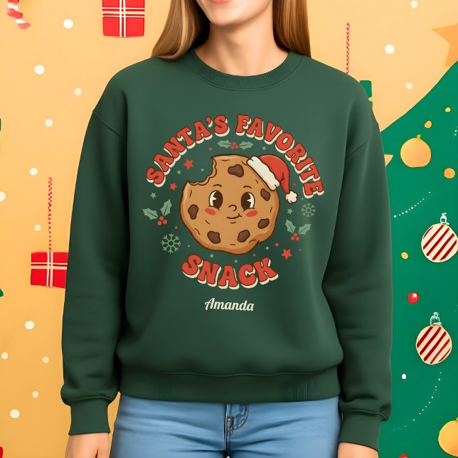 Sweatshirt Le Snack Préféré du Père Noël Blague Cookie Noël (Créateur téléchargé)