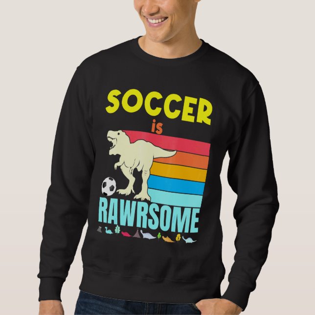 Sweatshirt Le Soccer Est Super Garçons Filles Football Dinosa (Devant)