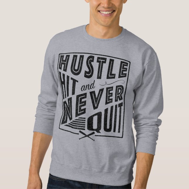 Sweatshirt Le softball de baseball frappe et ne cesse jamais (Devant)