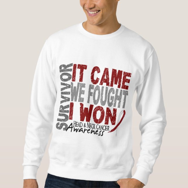 Sweatshirt Le survivant de cancer de la tête et du cou qu'il (Devant)
