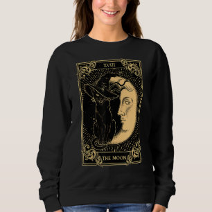 Sweatshirt Le Tarot Lune Xvii Inspiré Chat Noir Sorcier Casqu