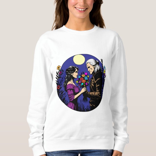 Sweatshirt Le Witcher et Yennefer avec un bouquet (Devant)