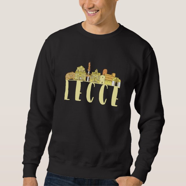 Sweatshirt Lecce Italy Europe City Skyline Silhouette Outline (Devant)