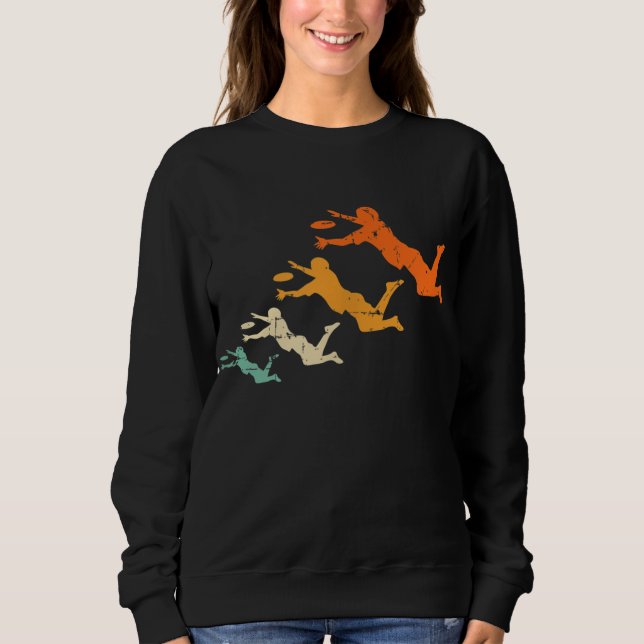Sweatshirt Lecteur Frisbee Retro Ultimate Disque Vintage Ulti (Devant)