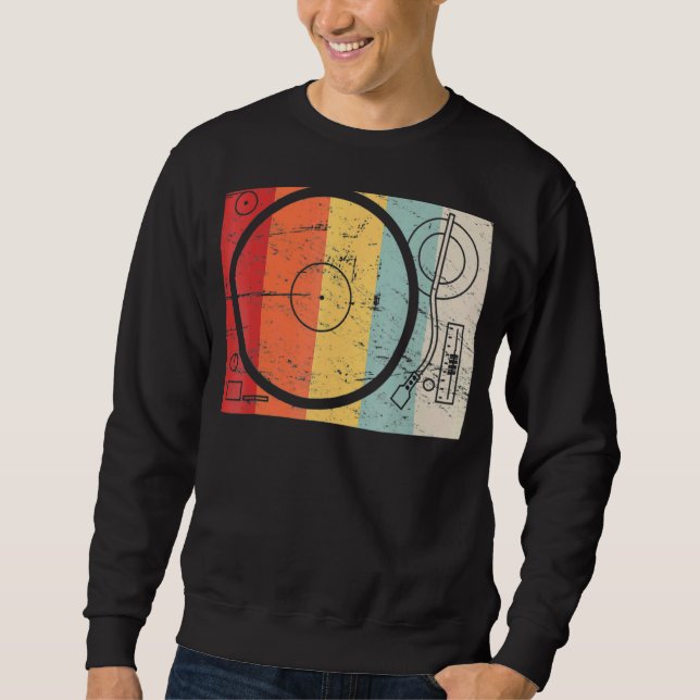 Sweatshirt Lecteur vintage de disques vinyle débrayé (Devant)
