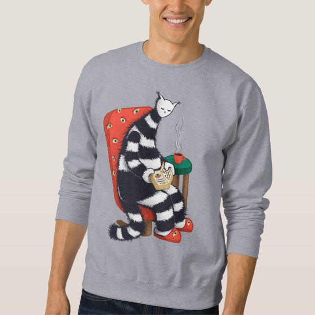 Sweatshirt Lecture du livre de chat Lover (Devant)