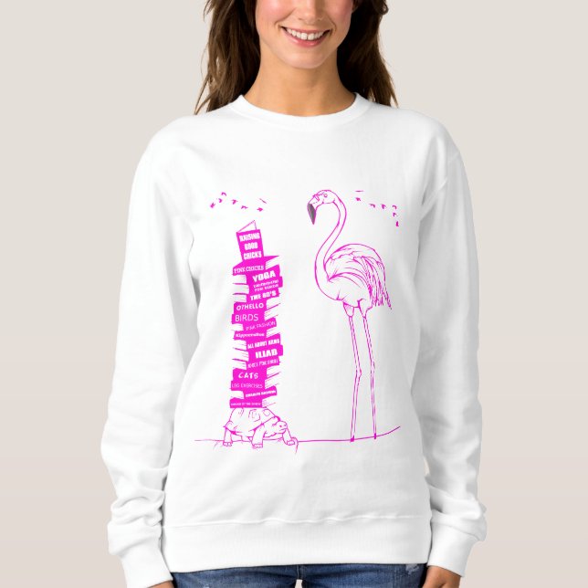 Sweatshirt Lecture Flamant rose (Devant)
