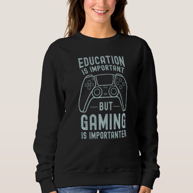 Sweatshirt L'éducation est importante mais le jeu est plus im (Devant)