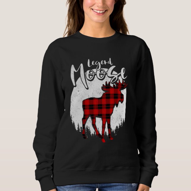 Sweatshirt Legend Moose Red Plaid Buffalo Correspondance fami (Devant)