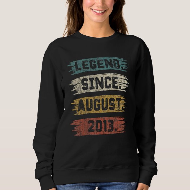 Sweatshirt Légende 9 ans depuis août 2013 9e anniversaire (Devant)