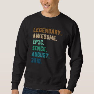 Sweatshirt Légende de 12 ans depuis août 2010 12e anniversair