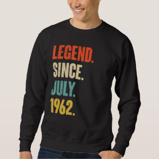 Sweatshirt Légende depuis juillet 1962 60 ans 60e anniversair