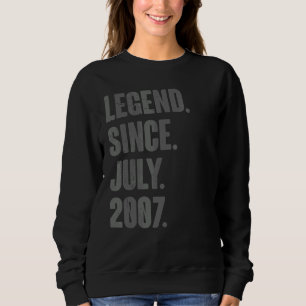 Sweatshirt Légende depuis juillet 2007 15 ans 15e anniversair