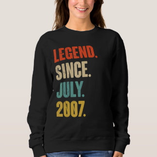 Sweatshirt Légende depuis juillet 2007 15 ans Cadeau 15e Birt
