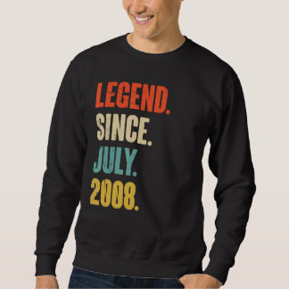 Sweatshirt Légende depuis juillet 2008 14 ans Cadeau 14e Birt