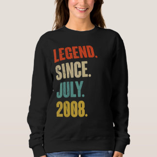 Sweatshirt Légende depuis juillet 2008 14 ans Cadeau 14e Birt