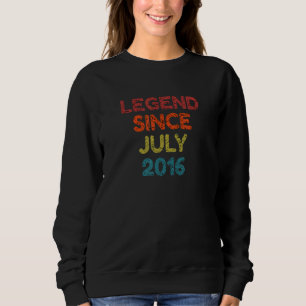 Sweatshirt Légende depuis juillet 2016 Anniversaire rétro