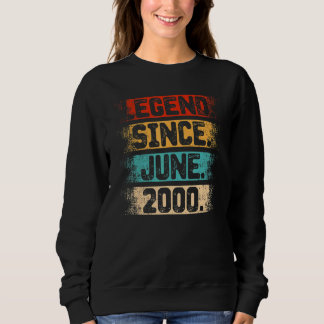 Sweatshirt Légende depuis juin 2000 22e anniversaire 22 ans