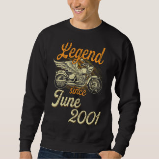 Sweatshirt Légende depuis juin 2001 Age 21e anniversaire Moto