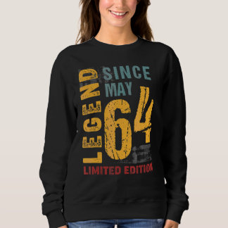 Sweatshirt Légende Depuis Mai 1964 Pour 58 Ans 58e Naissance