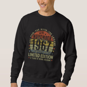 Sweatshirt Légende depuis novembre 1967 Retro 57th Birthday M