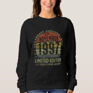 Sweatshirt Légende depuis novembre 1997 Retro 27th Birthday M