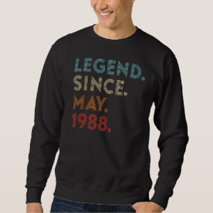 Sweatshirt Légende des couleurs rétros depuis mai 1988 Annive