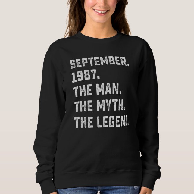 Sweatshirt Légende du mythe masculin septembre 1987 35e anniv (Devant)