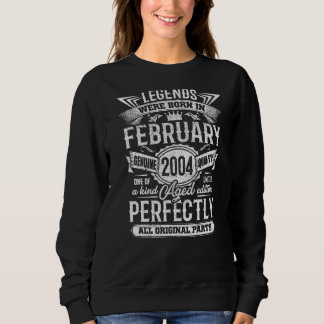 Sweatshirt Légendes Né en février 2004 19e anniversaire 19 an