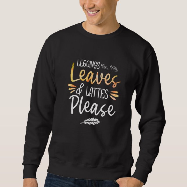 Sweatshirt Leggings Feuilles Et Lattes S'Il Vous Plaît (Devant)