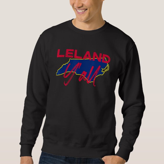 Sweatshirt Leland North Carolina Yall Nc Pride State Map Cute (Devant)
