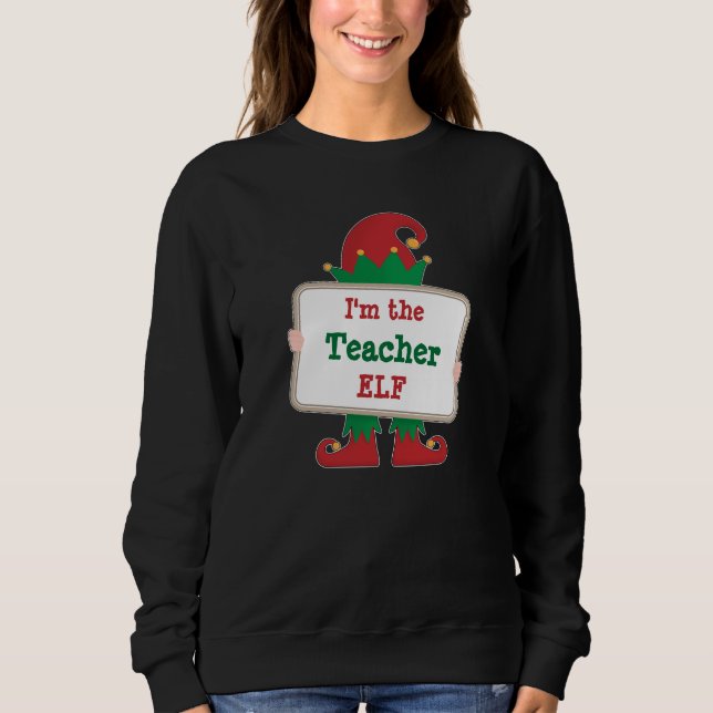 Sweatshirt L'elfe enseignant | Elfe de Noël personnalisé (Devant)