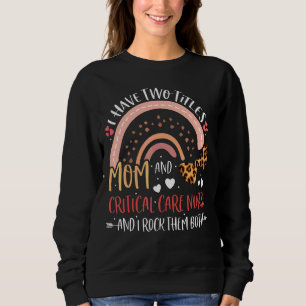 Sweatshirt Leopard Arc-en-ciel J'ai deux titres Maman voiture