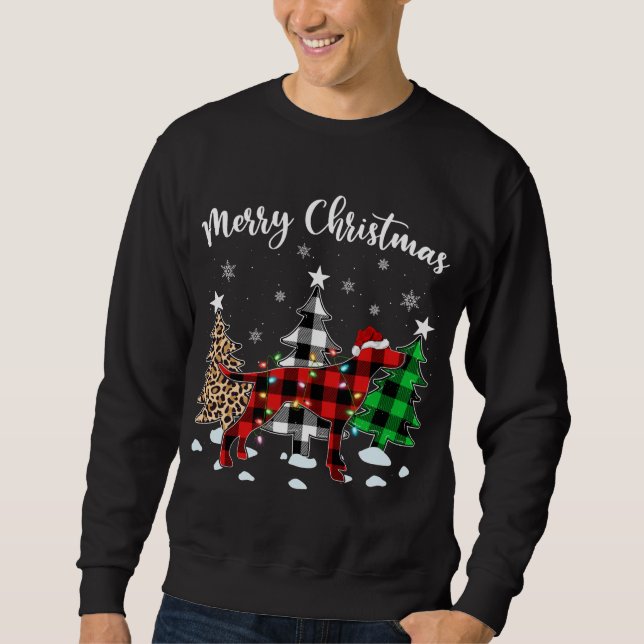 Sweatshirt Leopard Buffalo Plaid Anglais Pointeur Chien Chris (Devant)