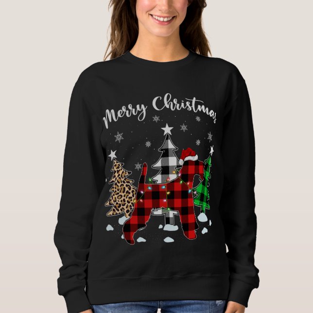 Sweatshirt Leopard Buffalo Plaid Wire Fox Terrier Chien Chris (Devant)