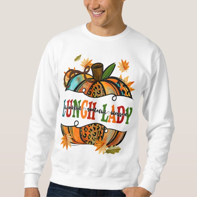 Sweatshirt Leopard Citrouille Automne Automne Thanksgiving La (Devant)