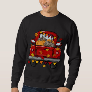 Sweatshirt Leopard Citrouille Camion d'Érable feuilles Bonjou