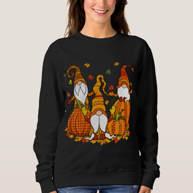 Sweatshirt Leopard Citrouille Imprimer Gnomes Plaid Automne T (Devant)