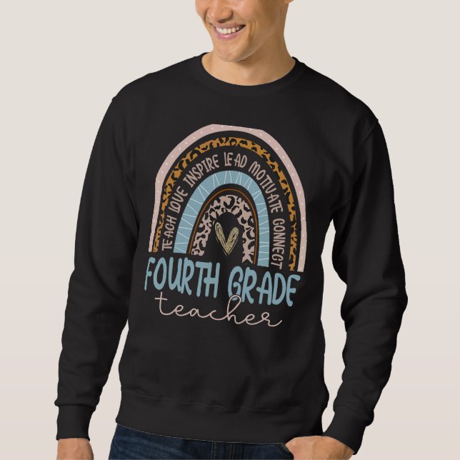 Sweatshirt Leopard de 4e année Leopard Arc-en-ciel Premier jo (Devant)