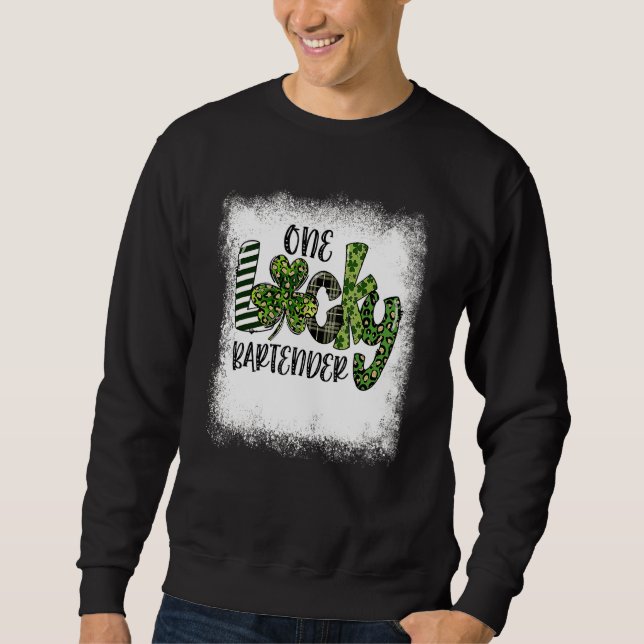 Sweatshirt Leopard de Jour de la Saint Patrick blanchi Un Luc (Devant)