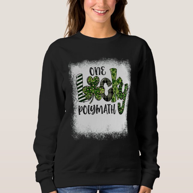 Sweatshirt Leopard de Jour de la Saint Patrick blanchi Un Pol (Devant)