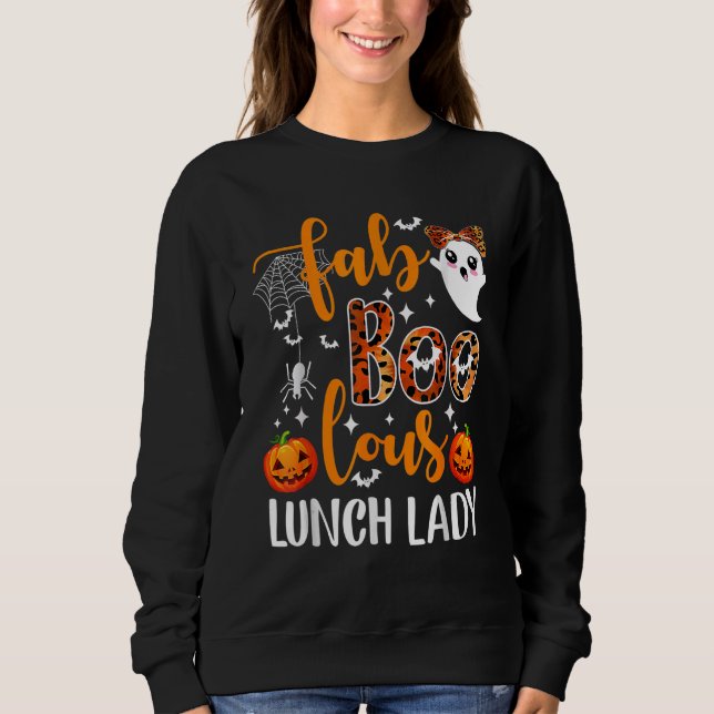Sweatshirt Léopard Fab Boo Lous Dame du déjeuner Équipe Ensei (Devant)