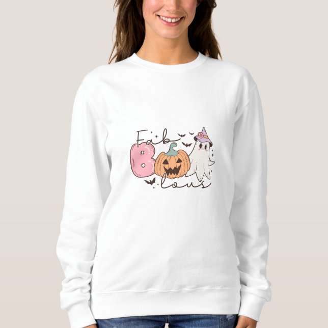 Sweatshirt Leopard Fab Boo Lous Halloween (Devant)